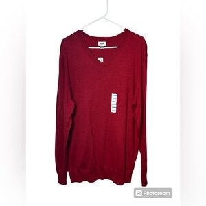 Old Navy Men's Long Sleeve V-Neck Sweater Size XL Red NWT!‎